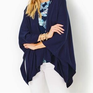 Lilly Pulitzer Cashmere Terry Wrap Navy Blue